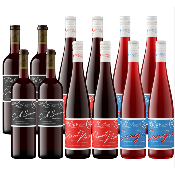 Union Sacr Cabernet Sauvignon/Pinot Noir/Sangio (12 fl.) - med fri fragt